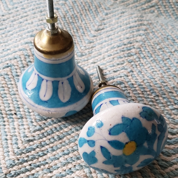 Blue Floral Doorknobs - Picture 2 of 5
